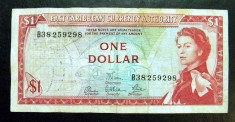 Caraibe East Carribean 1 Dollar 1965 P13d foto