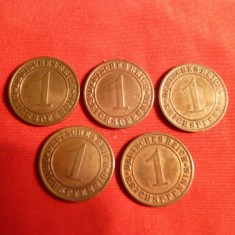 Set 5 monede 1 Pf.1929 1932 ,1933 ,1934 ,1936 lit.A ,Germania ,bronz, NC