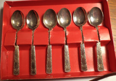 Set de 6 lingurite argintate in ambalajul original foto