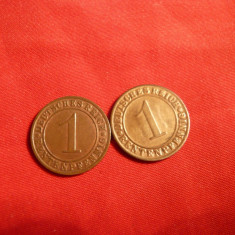 2 Monede 1 Rentenpfennig 1924 A si D Germania ,bronz ,cal.apr.NC