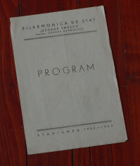 Program - Filarmonica de stat George Enescu - stagiunea 1963 - 1964 - 4 pagini foto
