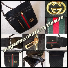 GEANTA NEAGRA BORSETA BARBATEASCA firma brand GUCCI UMAR SOLD BARBATI PANZA IMPERMEABILA + LAC 3 COMPARTIMENTE COLECTIE NOUA GENTI BORSETE BARBATESTI foto