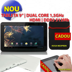 OFERTA TABLETA 9&amp;quot; INCH ALLWINNER A9 MID HDMI DUAL CORE 1.5 GHz 512MB 8GB ANDROID 4.2 3G EXTERN HUSA NEOPREN + FOLIE foto