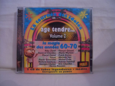CD Age Tendre volume 2 , La tournee des idoles, dublu, original foto