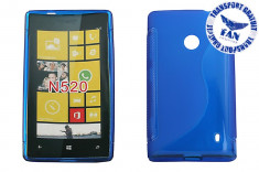 Husa Silicon Nokia 520/525 Lumia Albastru (Fan Courier gratuit) foto