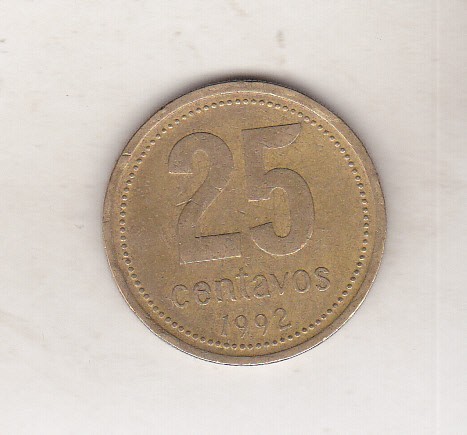 bnk mnd Argentina 25 centavos 1992 vf