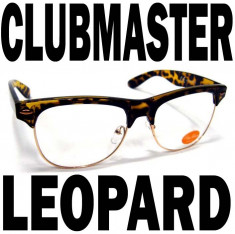 Clubmaster Rame MARO imprimeu LEOPARD Nerd Geek cu Lentile Transparente Negri transparenti SEXY stil retro vintage 80&amp;#039;s tocilar foto