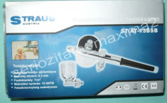 aerograf pistol vopsit retusuri auto cosmetica Air Brush nou Straus foto