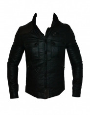 Geaca Piele Ecologica tip Zara Man - Model Nou Casual - Nou 2014 - Neagra si Bleumarin - Masuri: S, M, L, XL Slim fit - LIMITAT ! ! foto