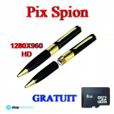 Pix Spion Profesional HD cu Lentila Optica KONICA MINOLTA | Spy Pen - Spionaj | Card 8GB GRATUIT | Camera video 1280x960 | Foto 3264x2488 | + CADOU!!! foto