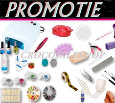 kit manichiura set unghii false cu gel lampa uv pila electrica PRIMER DEGRESANT ULEI CUTICULE foto