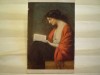 ROMANIA - REPRODUCERE A TABLOULUI &quot; O CARTE NOUA &quot; - EDITURA M. A. ZWILLER - BAZARDGIC - 1905 - CIRCULATA , TIMBRATA ., Fotografie