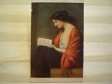 ROMANIA - REPRODUCERE A TABLOULUI &quot; O CARTE NOUA &quot; - EDITURA M. A. ZWILLER - BAZARDGIC - 1905 - CIRCULATA , TIMBRATA .