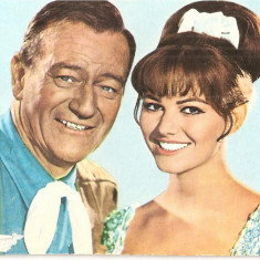 CPI (B4018) JOHN WAYNE SI CLAUDIA CARDINALE, CARTE POSTALA ILUSTRATA, NECIRCULATA, CASA FILMULUI ACIN