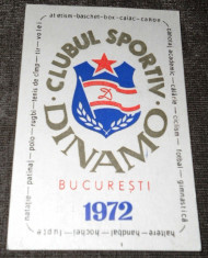Calendar din anul 1972 ... Dinamo Bucuresti foto