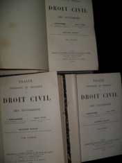Traite theorique et pratique de droit civil DE SUCCESSIONS, 1899 foto