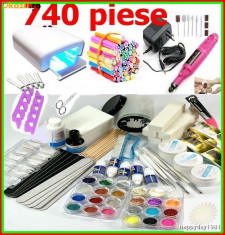 KIT SET UNGHII FALSE GEL UV MANICHIURA - PILA ELECTRICA LAMPA 36 W foto