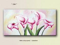 Tablou floral modern - Cale - ulei pe panza 120x60cm LIVRARE GRATUITA 24-48h foto