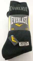 Sosete Everlast pentru sport - masura 41-45 - set de 3 perechi - negre, gri si albastre - foto