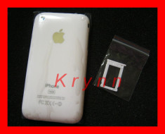 BC03a - Carcasa capac spate iPhone 3G, 3GS la tipla, 16 GB, 16GB - ALB, + BONUS!! tavita sim tray + folie! - LIVRARE GRATUITA IN CAZUL PLATII IN AVANS foto