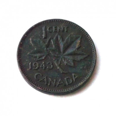 G2. CANADA 1 CENT 1943, 3.24 g., Bronze, GEORGE VI, 19.10 mm ** foto
