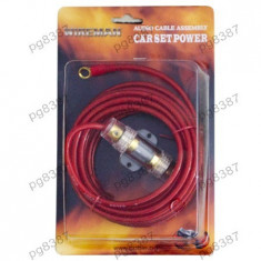 Cablu amplificator auto, cu suport siguranta-400342 foto