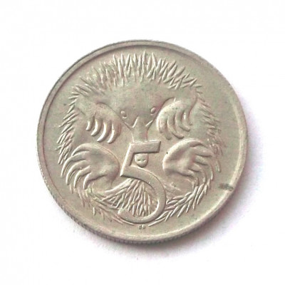G2. AUSTRALIA 5 CENTS CENTI 1973, 2.80 g., Copper-Nickel, 19.41 mm ** foto