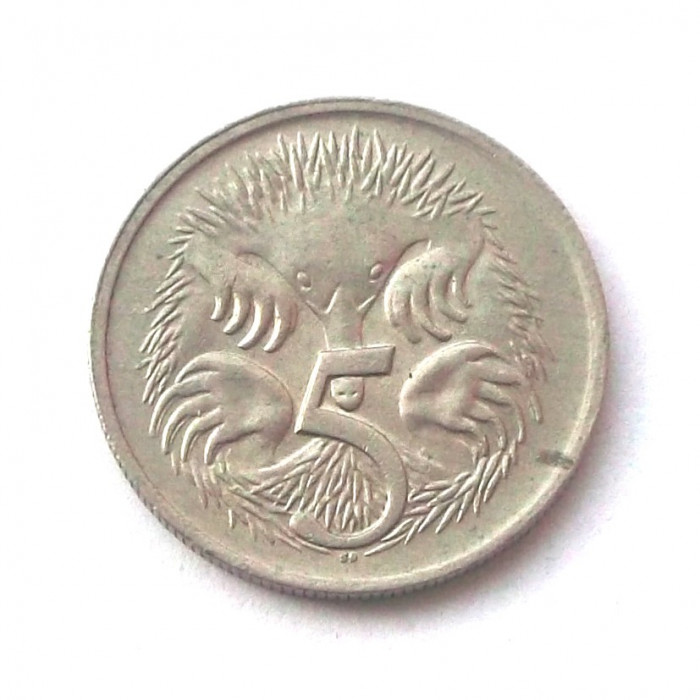 G2. AUSTRALIA 5 CENTS CENTI 1973, 2.80 g., Copper-Nickel, 19.41 mm **