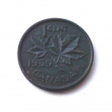 G2. CANADA 1 CENT 1959, 3.24 g., Bronze, Elizabeth II, 19.10 mm **, America de Nord