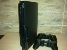 Vand Consola Sony PlayStation 3 Slim, 120GB, Blu-Ray, 2 controlere, 2 jocuri, bonus rucsac foto