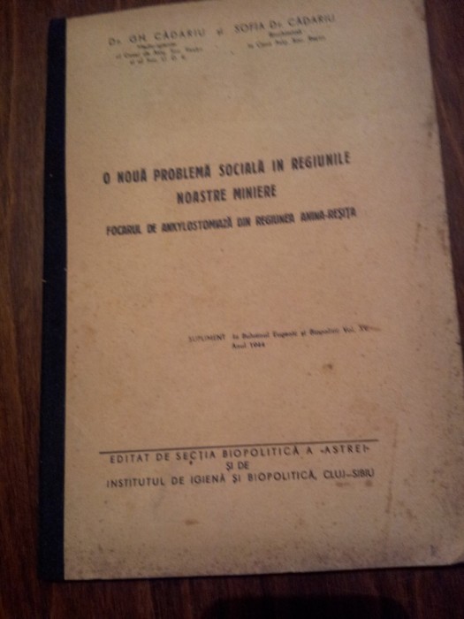 O NOUA PROBLEMA SOCIALA IN REGIUNILE NOASTRE MINIERE 1944