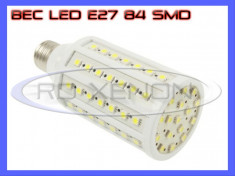 BEC ECONOMIC CU LED E27 DULIE NORMALA - 84 SMD 5050 - 12W ECHIVALENT 100W - ILUMINARE CASA, INTERIOR - CULOARE ALB RECE, ALB CALD - ALIMENTARE 220V foto