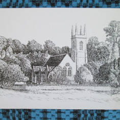 CARTE POSTALA BISERICA din ANGLIA (ST. NICHOLAS CHURCH, CHAWTON - necirculata, noua, originala din ANGLIA!!!