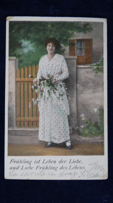 Serie 6285/4 Circulat 1917 - Domnisoara foto