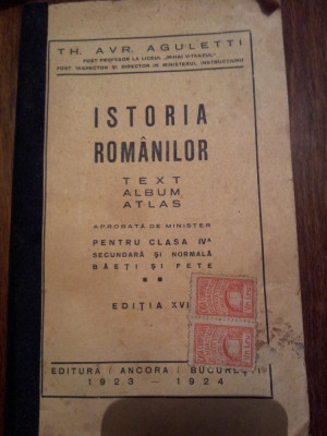 ISTORIA ROMANILOR TH AVR AGULETTI 1923 foto