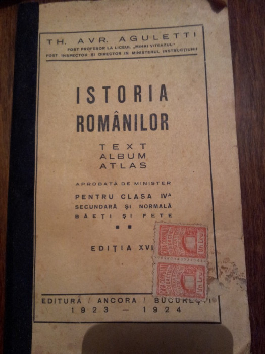 ISTORIA ROMANILOR TH AVR AGULETTI 1923