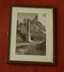 rama lemn - Fotografie veche alb negru peisaj de munte din Italia !!!! foto