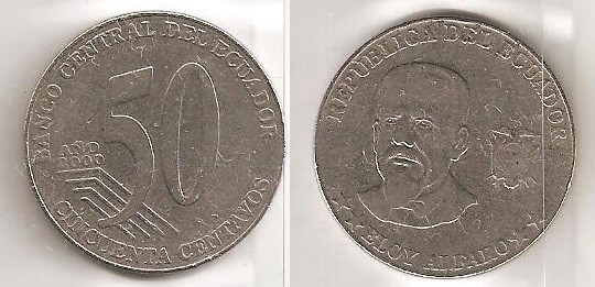 ECUADOR 50 CENTAVOS 2000