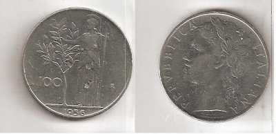 ITALIA 100 LIRE 1956 foto