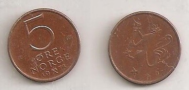 NORVEGIA 5 ORE 1973