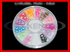 SET CARUSEL FIMO - MODEL CU INIMI - DECORATIUNI UNGHII NAIL ART - MANICHIURA UNGHII FALSE GEL UV - PRET MINIM, CALITATE GARANTATA foto