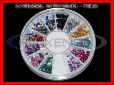 SET CARUSEL STRASURI - MODELE CU INIMI - DECORATIUNI UNGHII NAIL ART - MANICHIURA UNGHII FALSE GEL UV - PRET MINIM, CALITATE GARANTATA foto