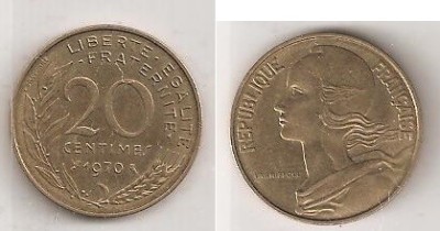 FRANTA 20 CENTIME 1970 foto