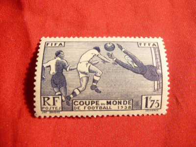 Seria -A 3a Cupa Mondiala Fotbal -Paris 1938 Franta , 1 val.sarniera foto
