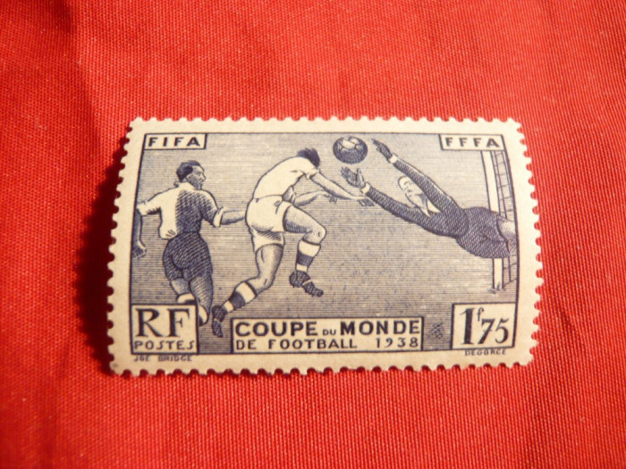 Seria -A 3a Cupa Mondiala Fotbal -Paris 1938 Franta , 1 val.sarniera