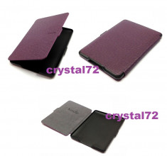 Husa coperta smart (functie wake and sleep), violet, pentru Ebook Reader Amazon Kindle Paperwhite + laveta sters foto