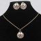Set de bijuterii placat Aur 18k, Cristale Swarovski : cercei, lantisor cu pandantiv-2537