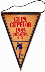 Fanion U Craiova - AS Monaco 2 octombrie 1985 Cupa Cupelor foto