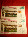 2 Cartoane ilustrate-Campionat Mondial Fotbal 1974 Finala Olanda RFG cu stampila speciala