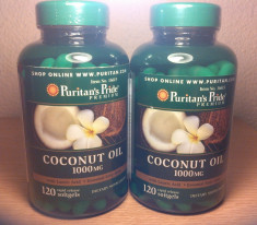 COCONUT OIL, ulei nuca de cocos, 1000 mg, 120 caps, cel mai bun pret in Romania! foto